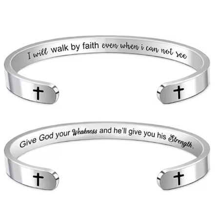 Christian Jewellery Stainless Steel Faith Bible Verse Bracelet