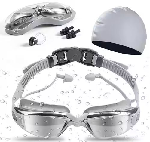 Anti-Fog Waterproof Swimming Goggles With Nose Cover