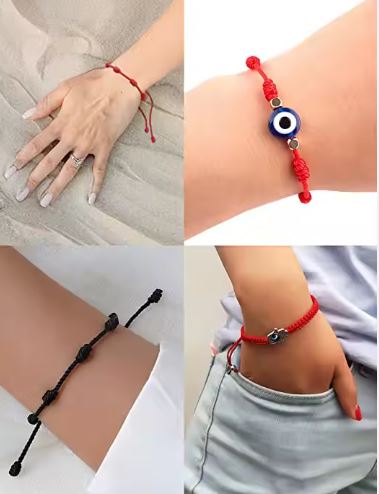 Evil Eye Bracelet Cord Braided - 7 knots