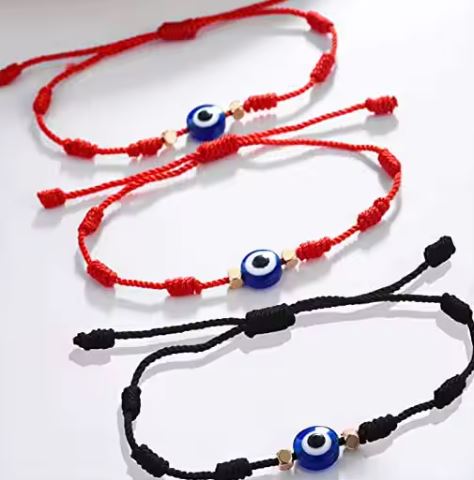 Evil Eye Bracelet Cord Braided - 7 knots