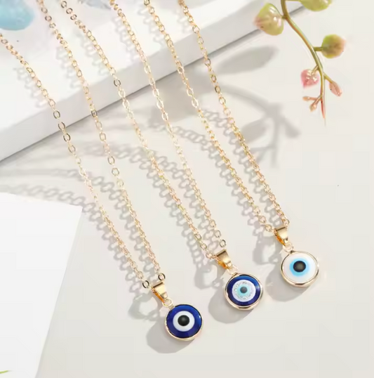 18k Gold Plated Evil Eye Pendant Necklace