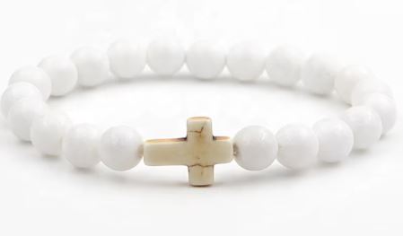 Natural Stone Cross - Elastic Bracelet